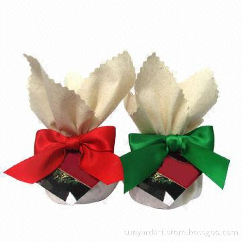 Satin ribbon bow with twist tie